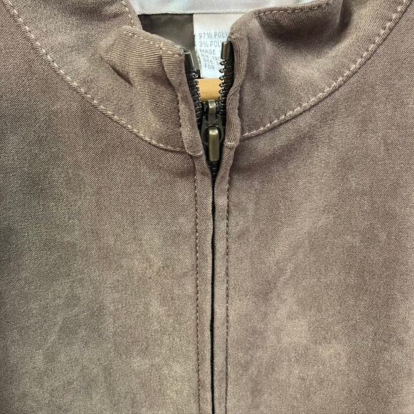 Vintage 80's Doncaster Pant Suit Set womens 14 Soft Faux Suede Classic Brown - Picture 3 of 16